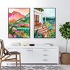 Landscape Rainbow Mountain Sunrise Canvas Painting Animal Ducks Tiger Prints and Posters Tropical Jungle Wall Art Pictures Decor No Frame