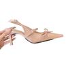 Fashion Bow High Heeled Sandals Women Pointed Toe Sexy Shoes Elegant Woman Slippers Summer 2025 Dress Luxury Pumps Fashion Ladies Shoes
