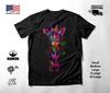 Giraffe Portrait Neon Graphic T-Shirt Black Unisex S-2XL