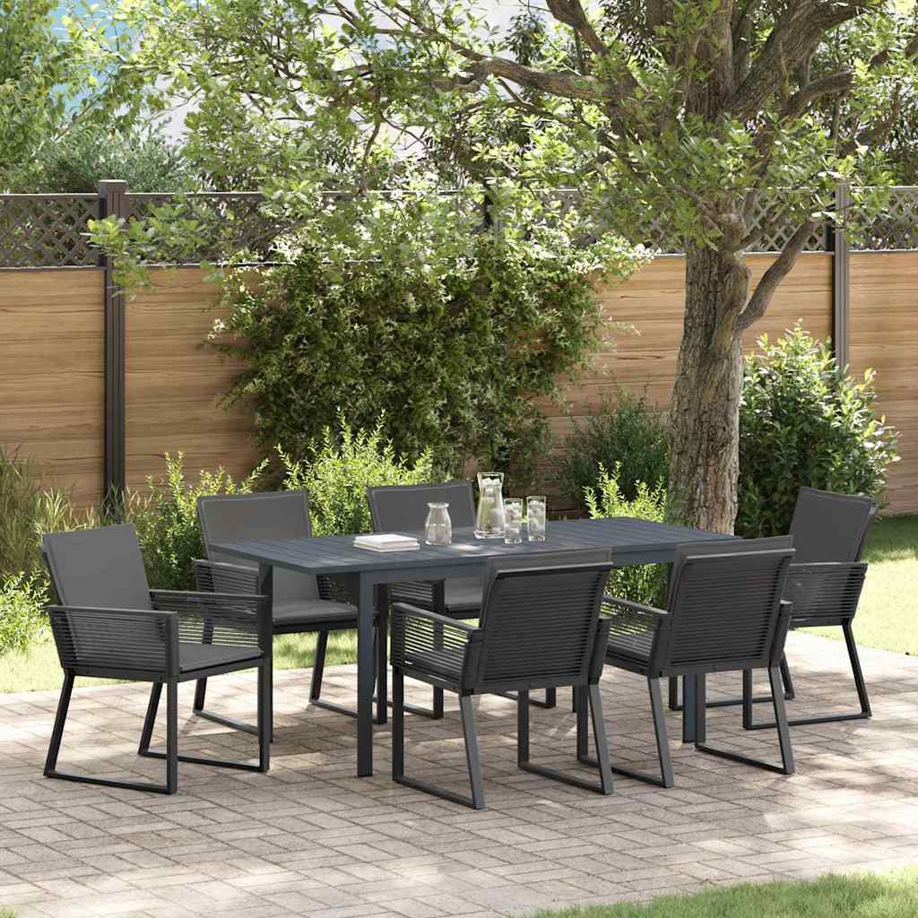 Garden Dining Set 7 pcs Anthracite Poly Rattan