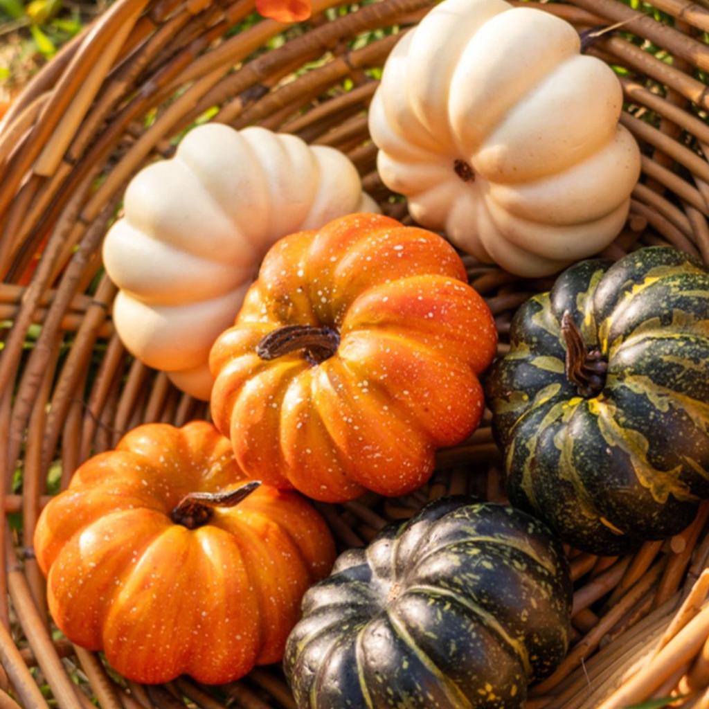 Artificial Pumpkin Ornaments: Farmhouse Harvest Festival Decor for Home & Supermarket