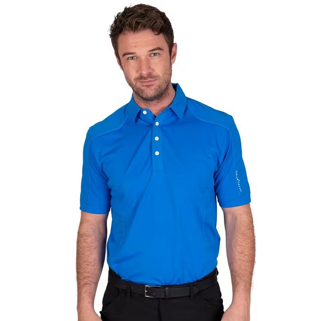 Island Green Mens Topstitched Golf Polo Shirt