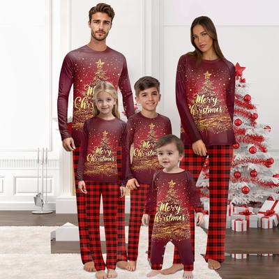 Passende Familiensets mit Weihnachtsmotiven, Langarmshirts und Hosen