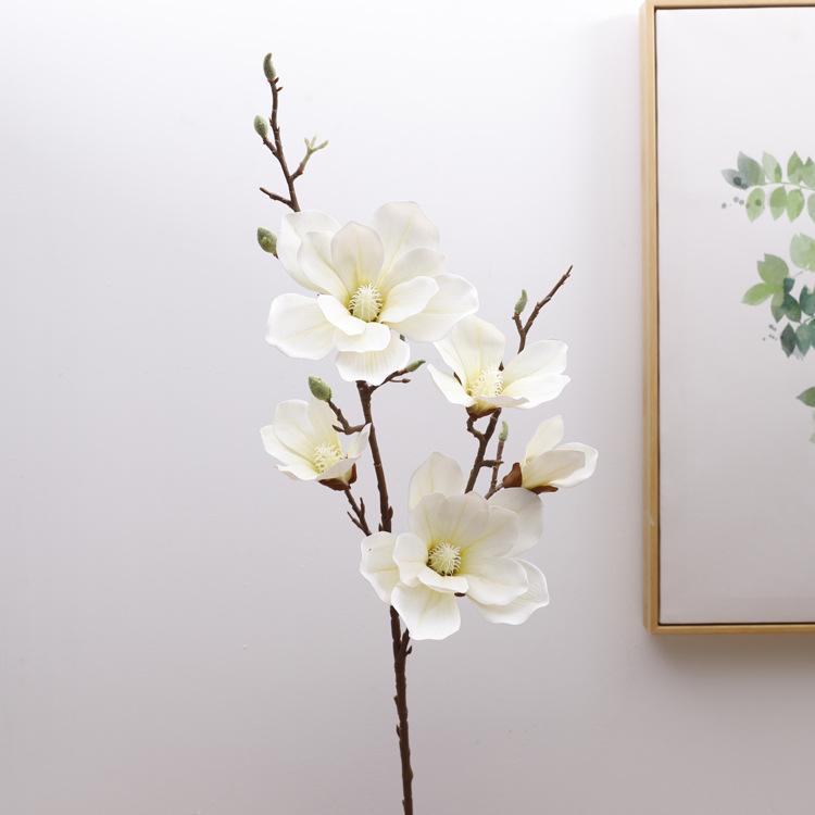 

Wedding fake flower decoration home high branch floor 5 magnolia flower simulation flower белый