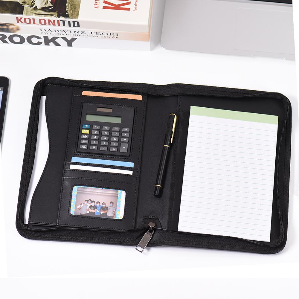 Portofoliu de Afaceri Profesional Portabil, Folder Padfolio, Organizator Documente, A5, Piele PU, Închidere cu Fermoar cu