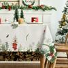 Christmas Holly Berries Pine Leaves Waterproof Tablecloth Table Decor Winter Xmas Kitchen Dining Tablecloth Christmas Decoration