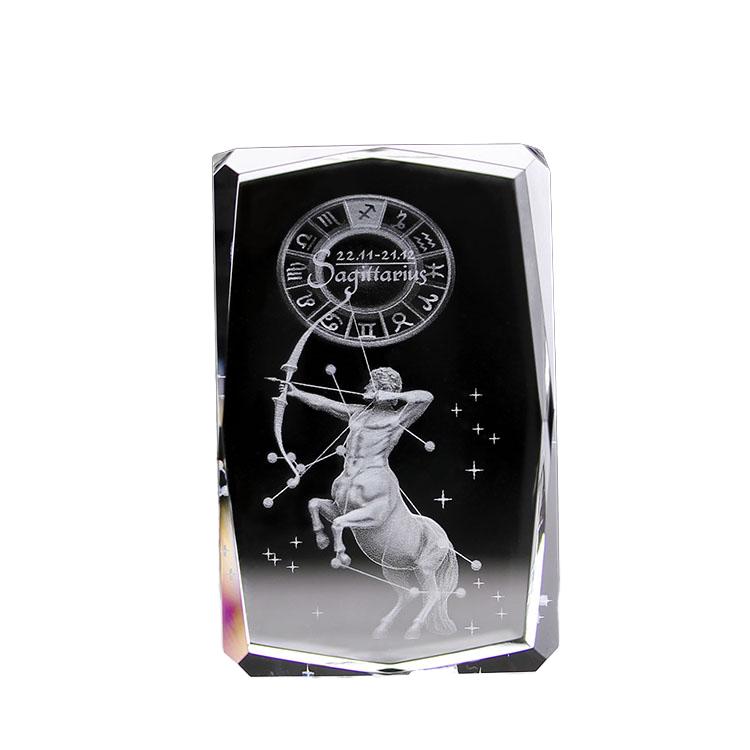 Professional 3D Laser Engraved Customizable Zodiac Constellation Crystal Trophies Ready to Ship for Christmas