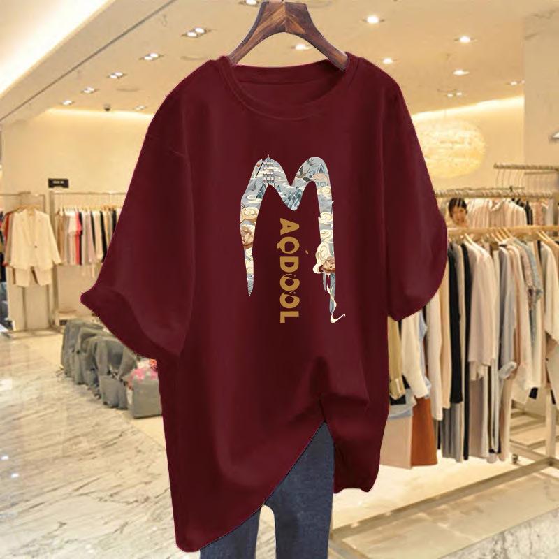 2025 Women's Pure Cotton Streetwear T-shirt: New Summer Casual Round Neck Short Sleeve Tee