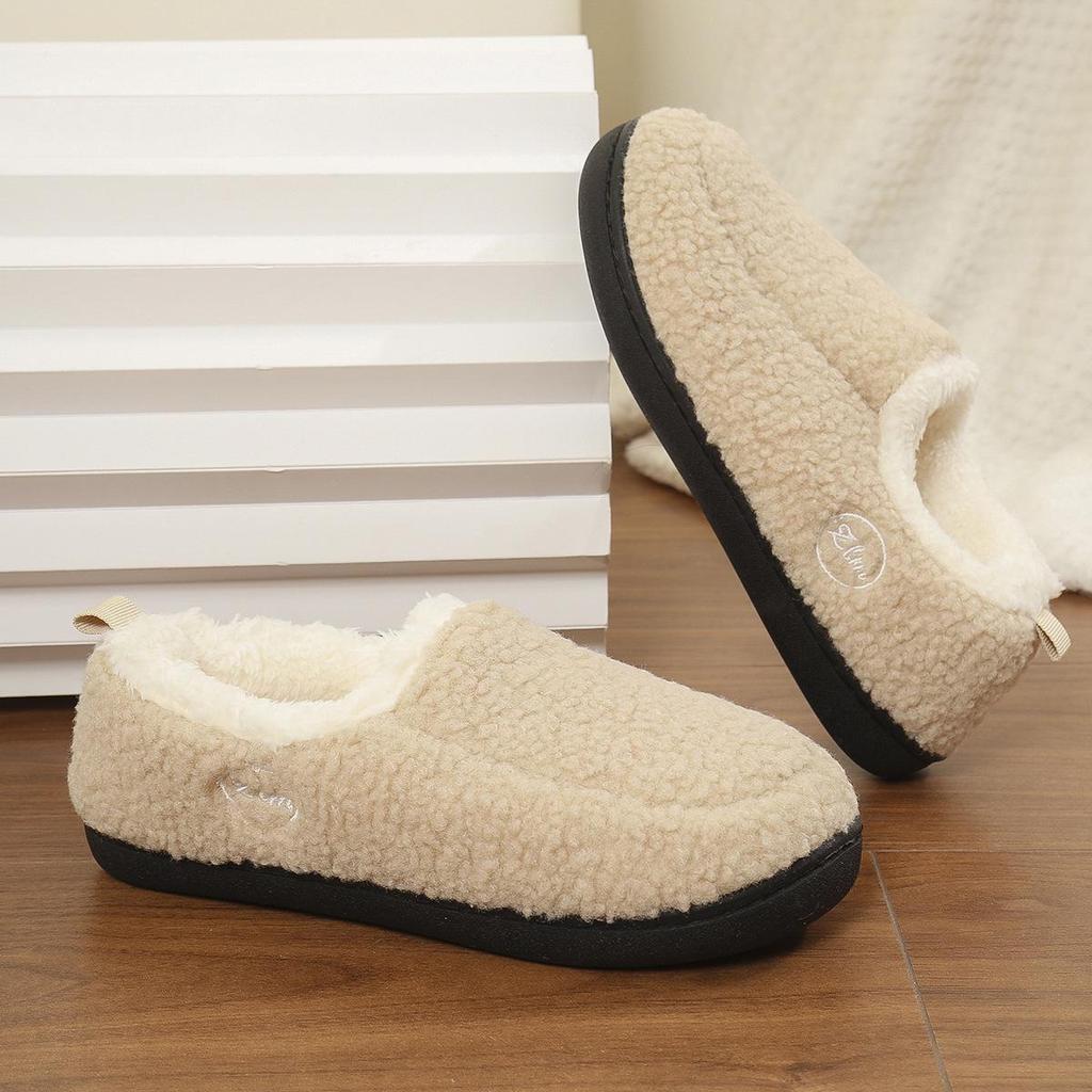 Warm Velvet Thick-Soled Non-Slip Winter Cotton Slippers