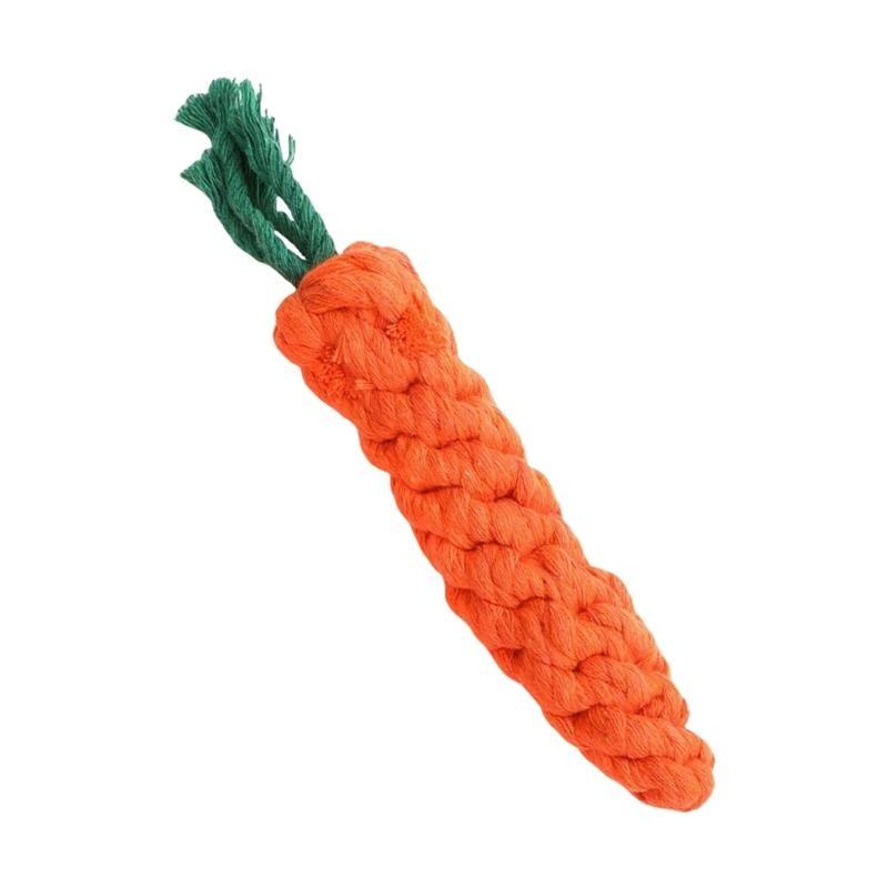 Hand woven Cotton Rope Carrot Toy Great For Reducing Pet Destructive Behavior China Mainland
