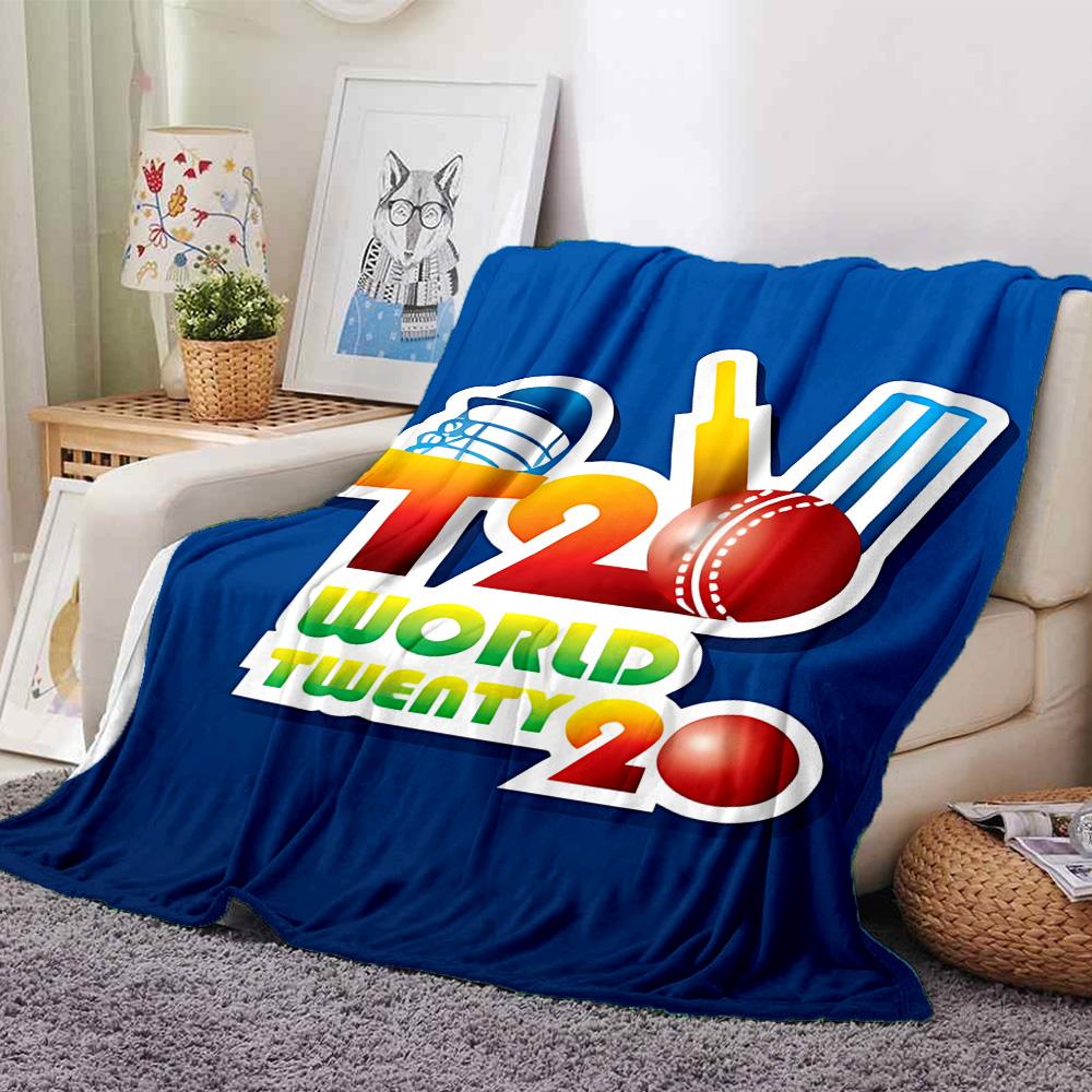 1pc Blanket - T20 Cricket Print Design,Lightweight Blanket for Sofa,Bed- Soft &Warm,Gift for All Seasons