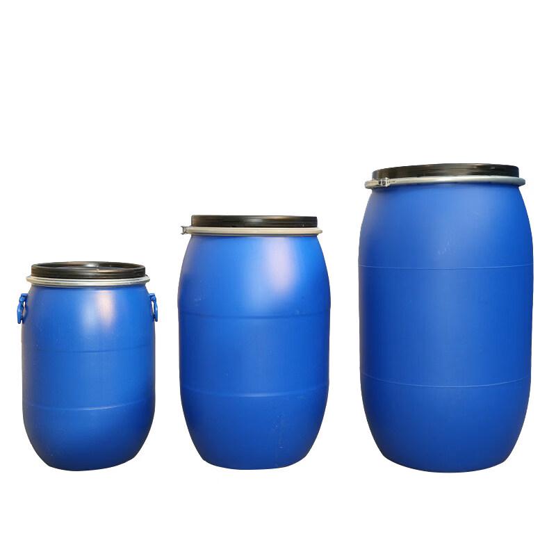 Lixian 60L White Heavy-Duty Iron Hoop Barrel