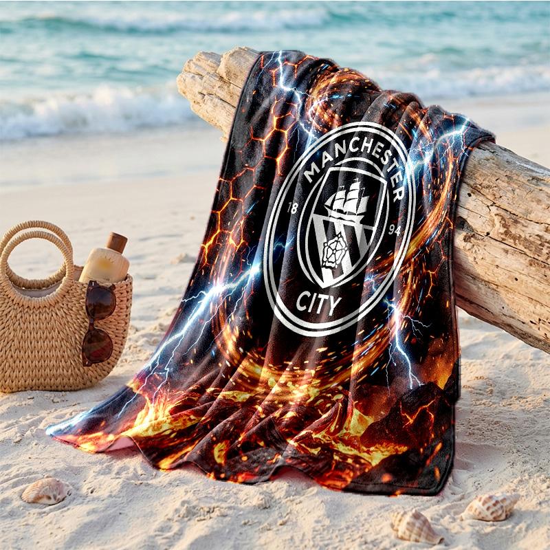 Asciugamano da Spiaggia in Microfibra con Stampa Manchester City Asciugatura Rapida Assorbente Grande Asciugamano per Spiaggia Nuoto Viaggio