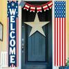 1 Pair Flag Couplet for Independence Day Porch Decoration Polyester Door Banner Anniversary Indoor Outdoor Party Decoration