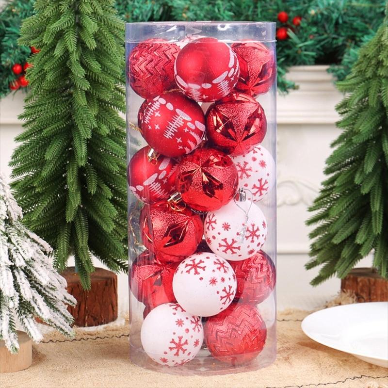 Hand Painted Christmas Ornament Decorative Christmas Baubles Set for Holiday Durable and Portable Sphere Pendant