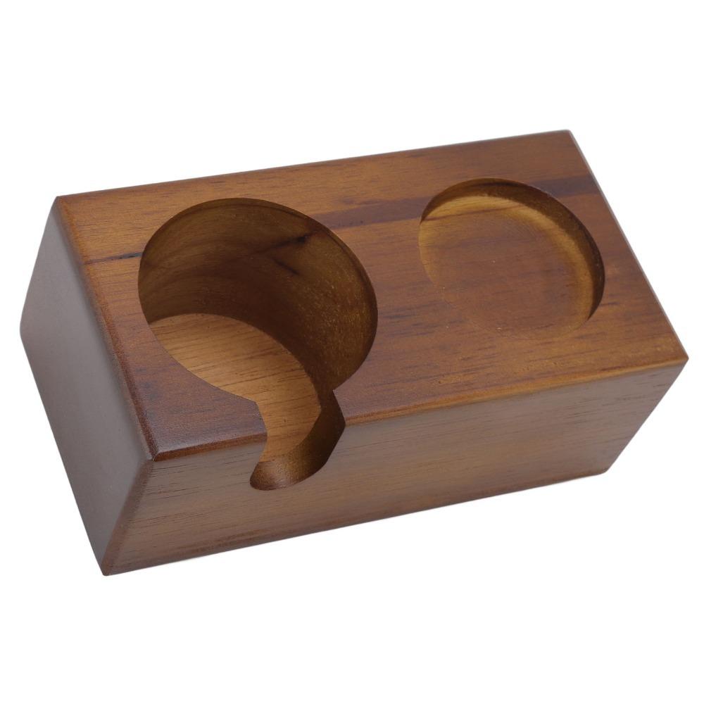 Solid Beech Wood Coffee Portafilter Holder Coffee Tamping Station  Coffee Making Accessories
