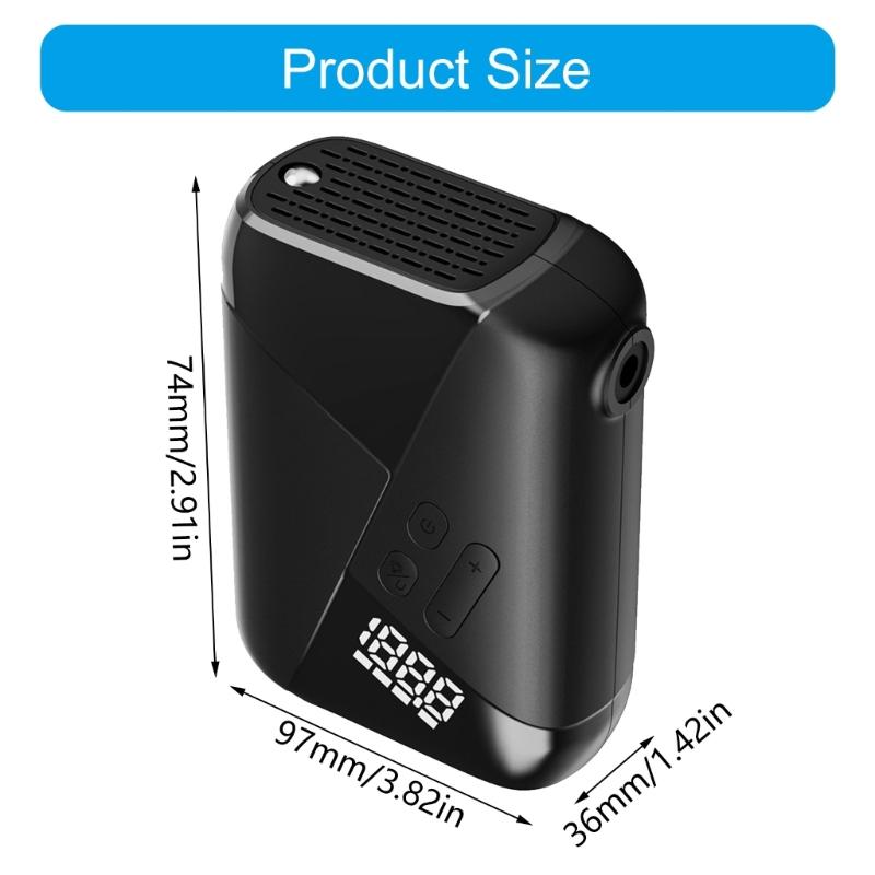 Portable Handheld Pocket Bike Pump Rechargeable Electric Bicycles Pump 150PSI Motorcycle Tire Inflator Easy to Use