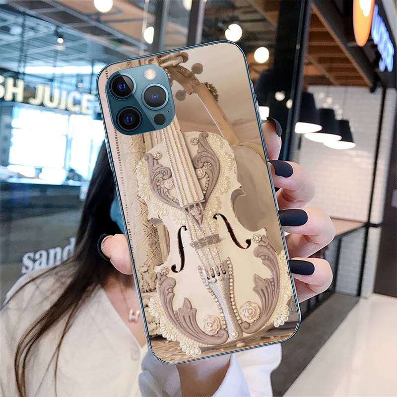 Elegant Musical Instrument Phone Case For Iphone 11 12 13 14 Pro Max 7 8 Plus X Xr Xs Max Se 2020 Mini Case