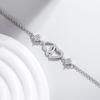 Zircon Double Heart Charm Bracelet Fashionable Party Accessories Jewelry for Sensitive Skin Versatile Women Accessory