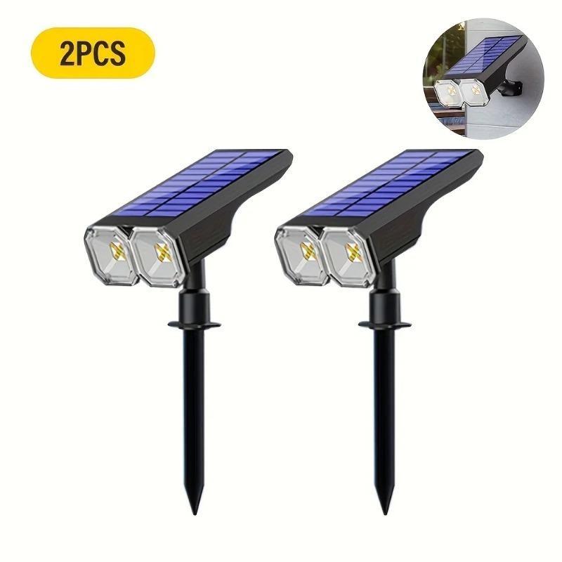 

RGB Solar Spot Light 10 LED Outdoor Waterproof Color Changing Multicolor Pathway Patio Gate Fence USB/Solar Landscape Spotlight 2Pcs
