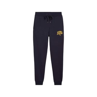 Solid Color Retro Letter Print Casual Comfortable Cuffed Knit Sports Pants Men Bottoms Navy-Blue 687527-16