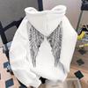 Trendy Wing Print Casual Loose Hoodie