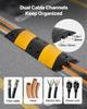 1000MM Rubber Speed Bump, 2 Pack, 2 Channel Heavy Duty Traffic Speed Hump, 9,979 kg/Axle Load Capacity, Cable Protector Ramp with Expansion Screws,