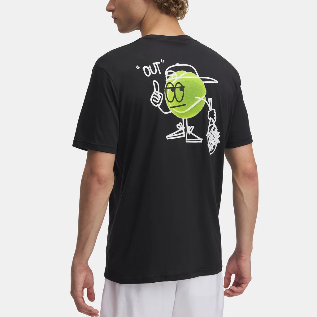 Under Armour UA Racquet Loose Fit Round Neck Fashionable Short Sleeve T-Shirt Men Tops Black 1390196-001