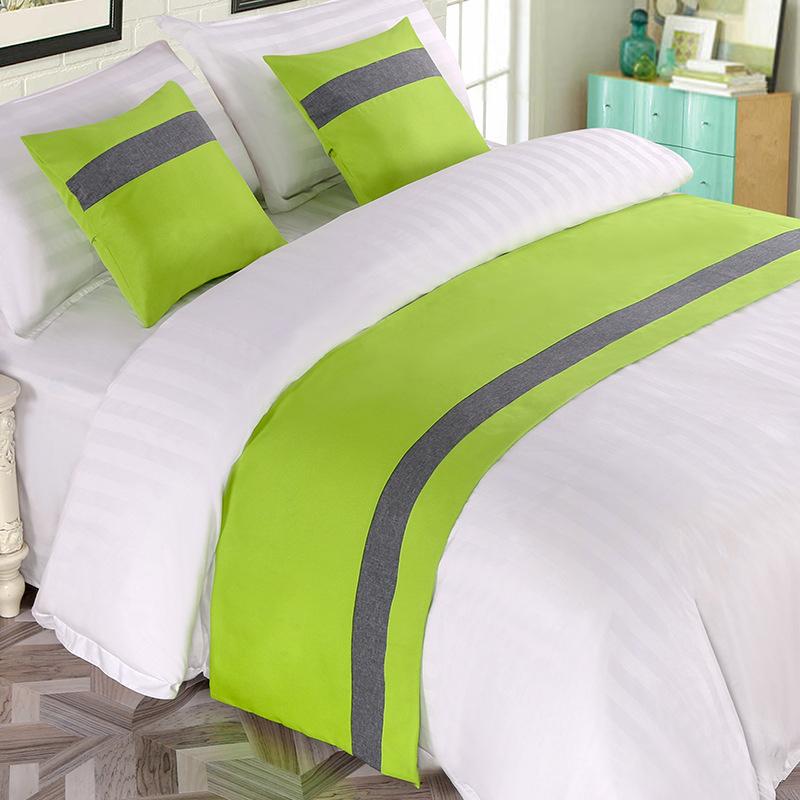 Nordic Style Simple Bed Flag Bed Runner With 2Pcs Pillowcase Home Hotel Wedding Decor Bed Spread Bedroom Decor Bed Tail Flag