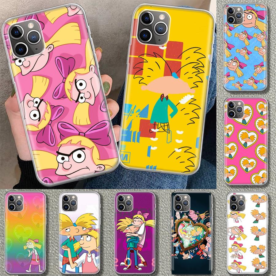 Hey Arnold Helga Cute Funny Cartoon Phone Case Cover For iPhone 11 12 13 Mini 14 15 Plus 16 Pro Max 17 Air 7 8 + SE Art Customiz