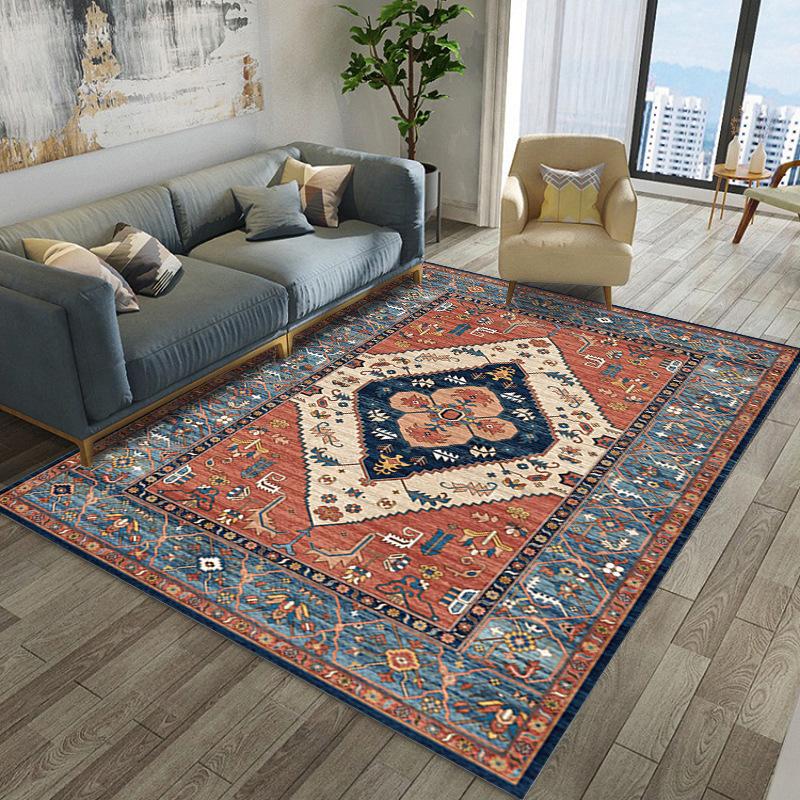 Ethnic Style Bedroom Carpet European Bohemian Living Room Sofa Carpet Large Area Washable