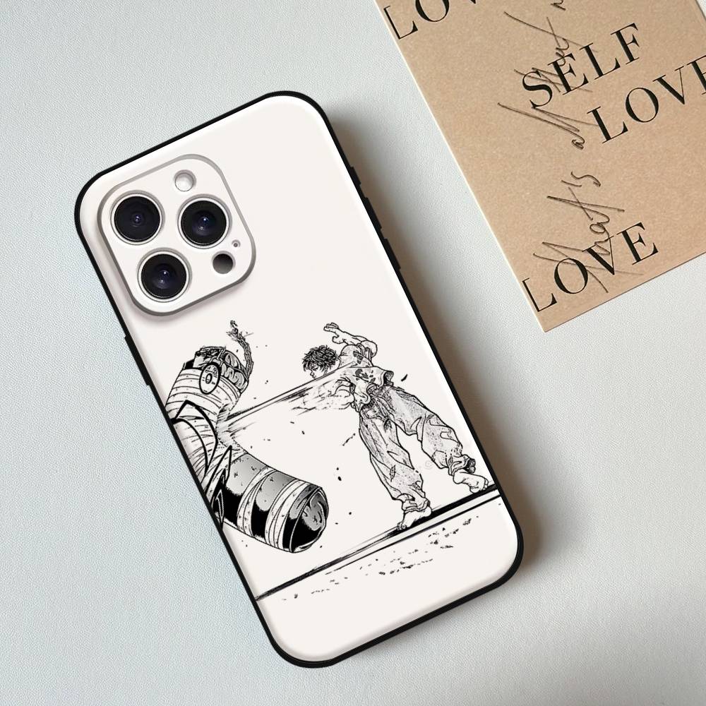 Anime Baki H-Hanmas Phone Case For IPhone 17,16,15,14,13,12,11 Plus,Pro,Max,XR,XS,X,7,8 Plus,Mini Black Silicone Soft