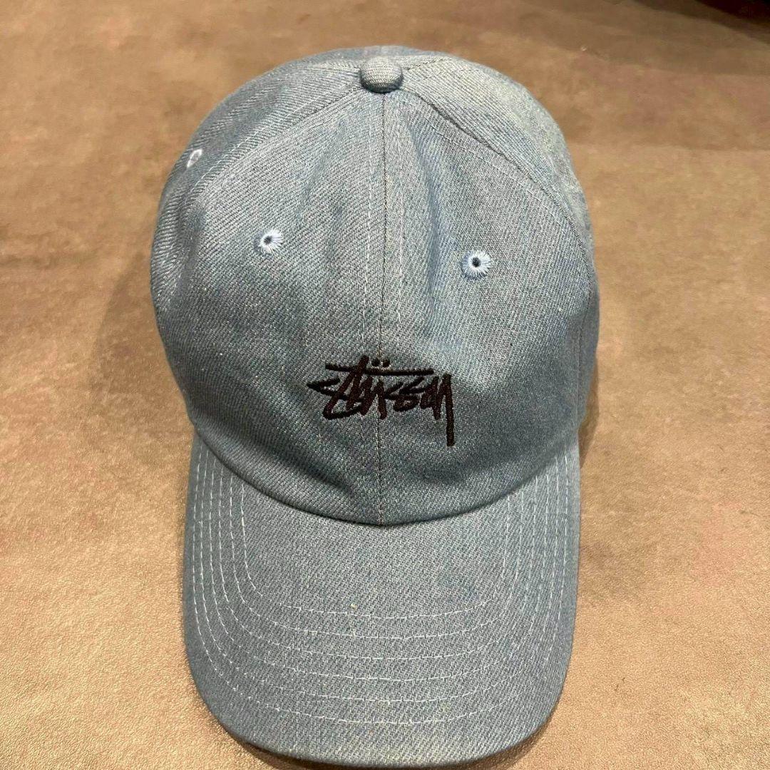 Used STUSSY Cap Light Blue Logo Embroidery Cotton Hat O/S
