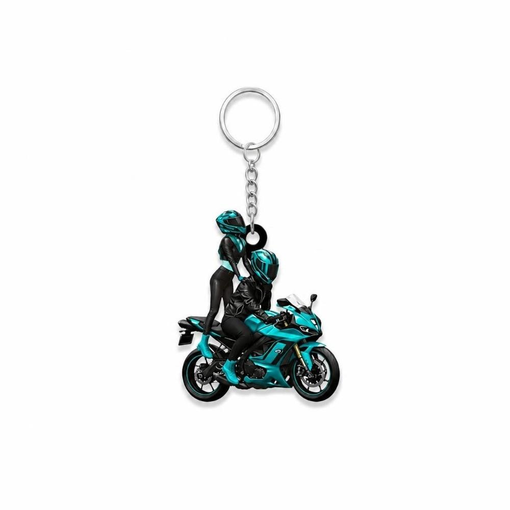 Acrylic Motorcycle Rider Keychain Motorcycle Chain Pendant  Vehicle Interior Decor