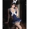Sexy Lingerie Pure Desire Campus Bunny Girl Role-playing Uniform Non Detachable Swimsuit Women's Tie Up One-piece Dress