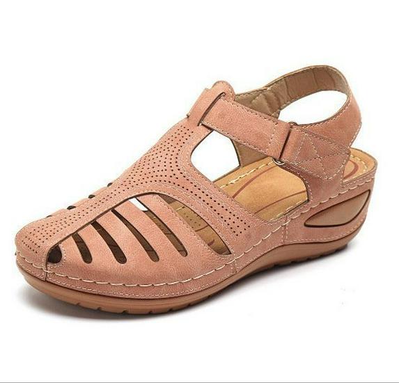 New Retro Summer Wedge Heel Closed-Toe Sandals for Women