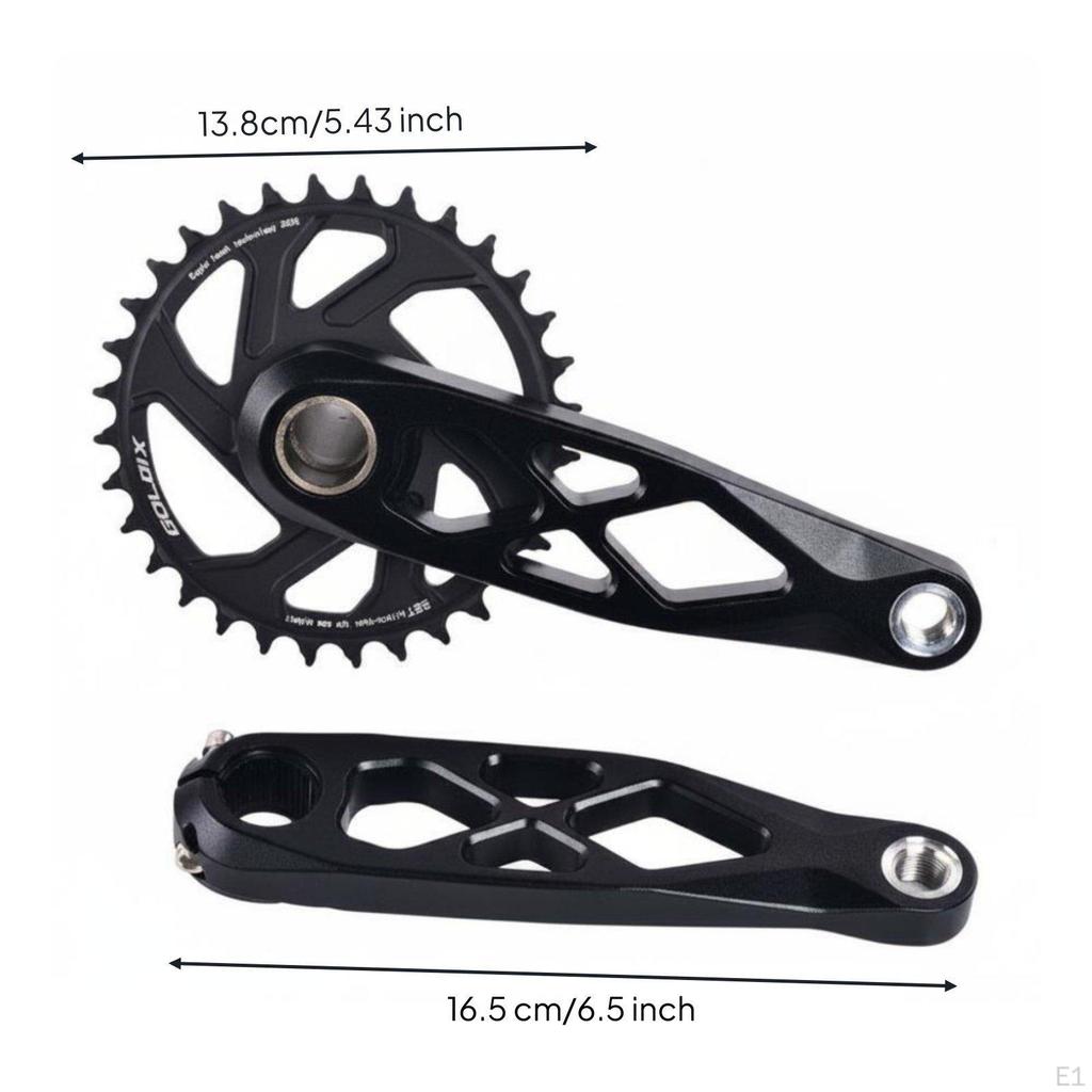 Mountain Bike Crankset 24mm Axle Molded Aluminum Alloy Crank Arm