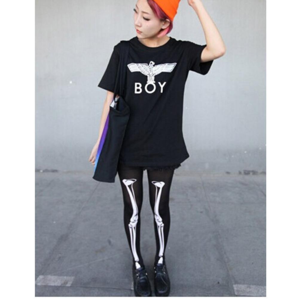 Foreign Trade Halloween Black Bones Stockings Skull Pantyhose Women's Black Stockings