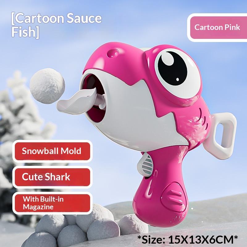 Generic Cartoon Shark Snowball Gun And Cartoon Duck Snowball Clip Soft Launcher Kids Outdoor Winter Snow Fight Play Toy