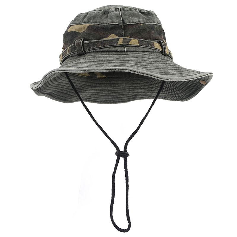 Outdoor Camo Bucket Hat Women Men Summer Korea Camping Panama Caps Cotton Boonie Hats Beach Sun Protector Fisherman Fishing Cap