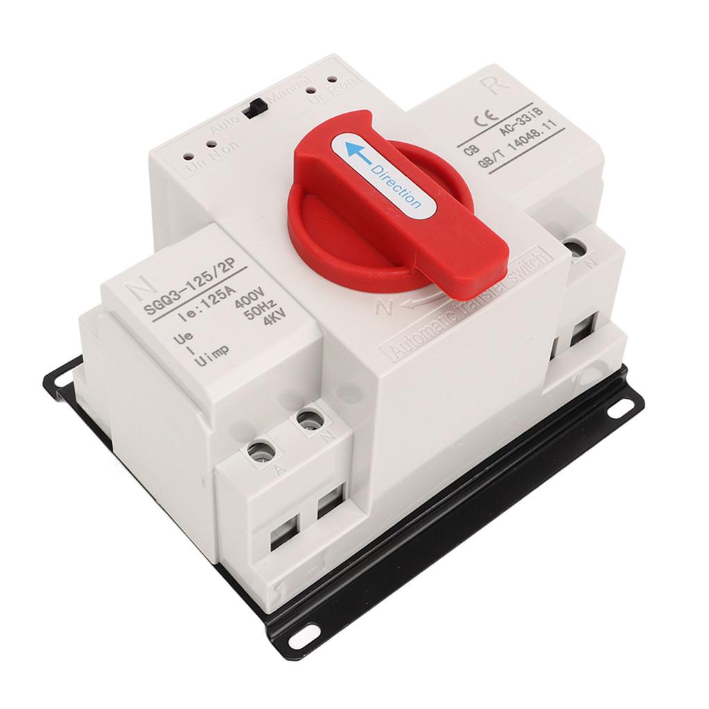 Dual Power Automatic Transfer Switch Red Handle 125A Generator Changeover Switch for Industry 400V