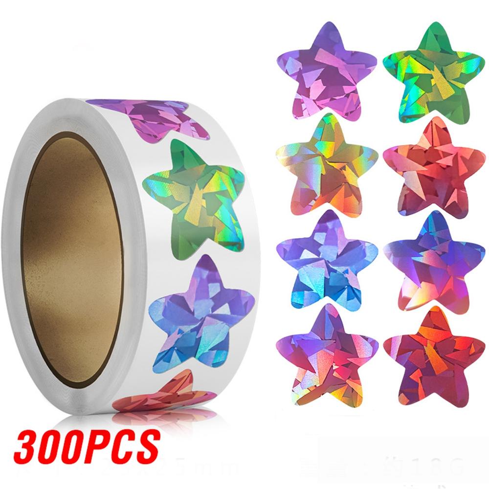 100-500pcs Color Holographic Star Stickers Birthday Wedding Gift Party Decor Seals Label Envelope Baking Labels Sticker