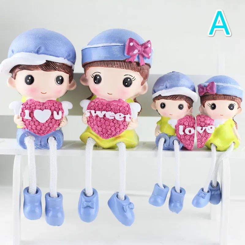 Creative 4-People Love Family Dolls Home Furnishing Resin Characters Ornaments Home Decor Crafts