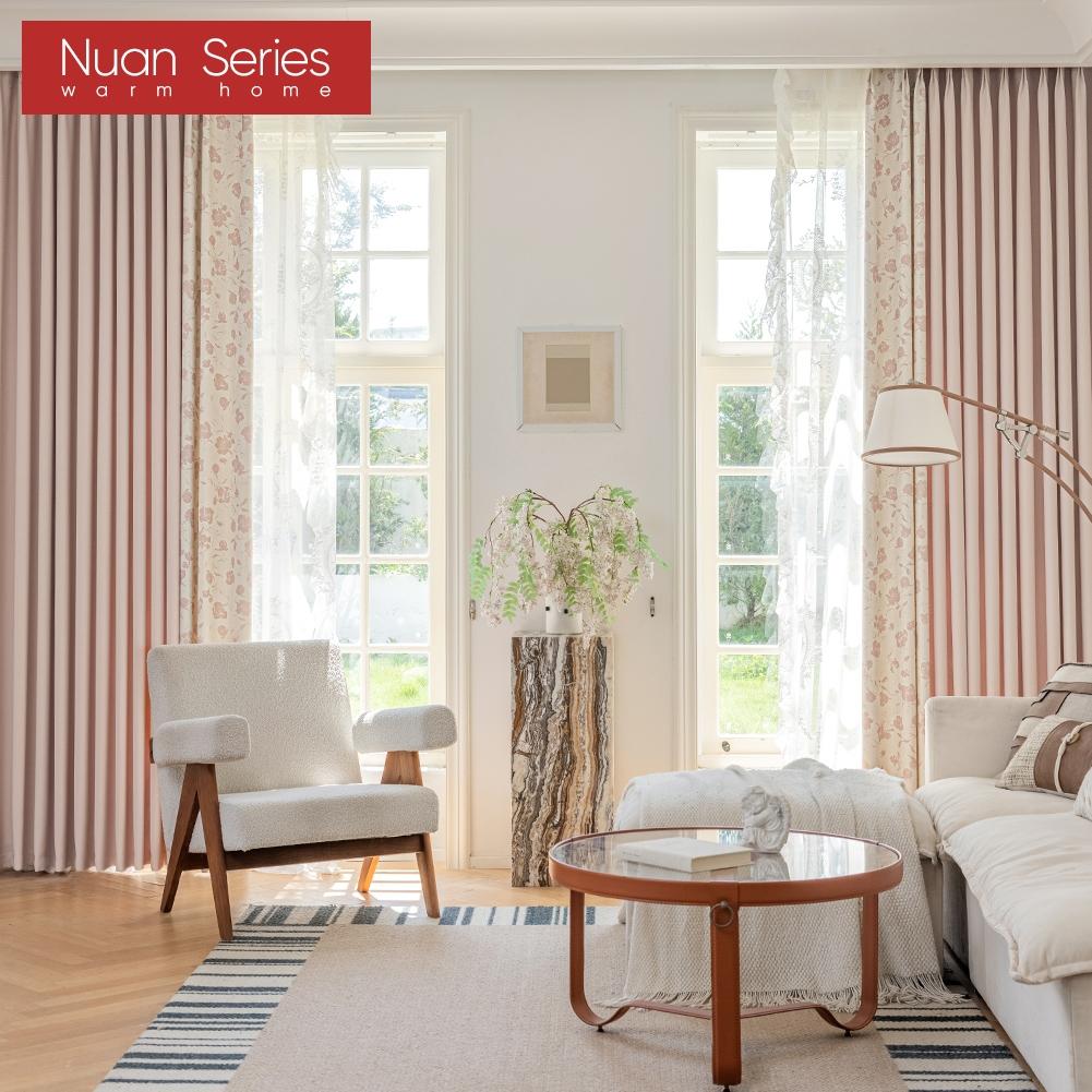 1PC Nuan Series 70-80% Blackout Romantic Rose Print Side Panel Blackout Curtains for Bedroom Living Room Home Decor