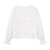 2025 Spring Women's Fashion Hollow-Out Embroidered Lace-Up Shirt Top