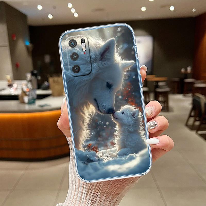 UP6 Transparentes Handyhülle mit Wolf-Motiv für Samsung Galaxy A04 A04S A14 A23 A34 A54 M23 M33 M52 M53