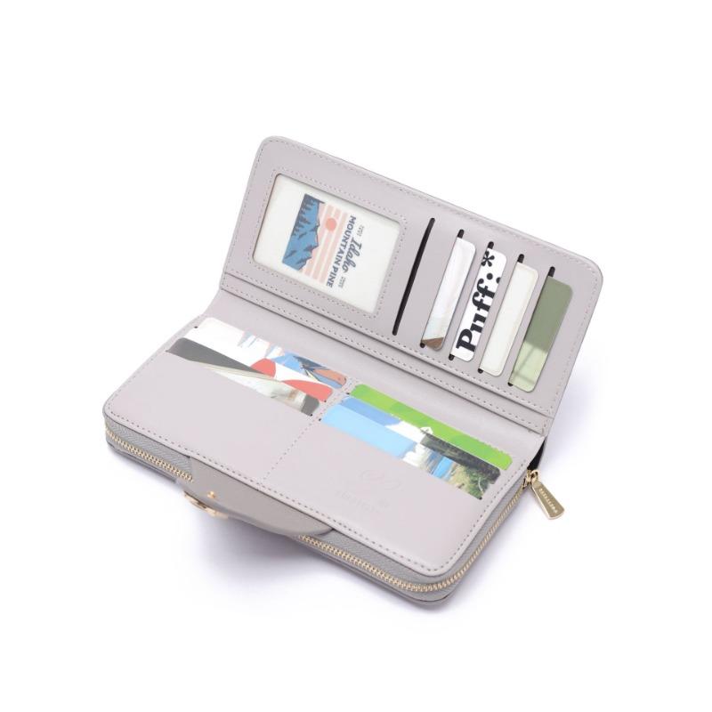 Wallet Long Versatile Buckle Folding Mobile Wallet with Multiple Card Slots  Ticket Holders