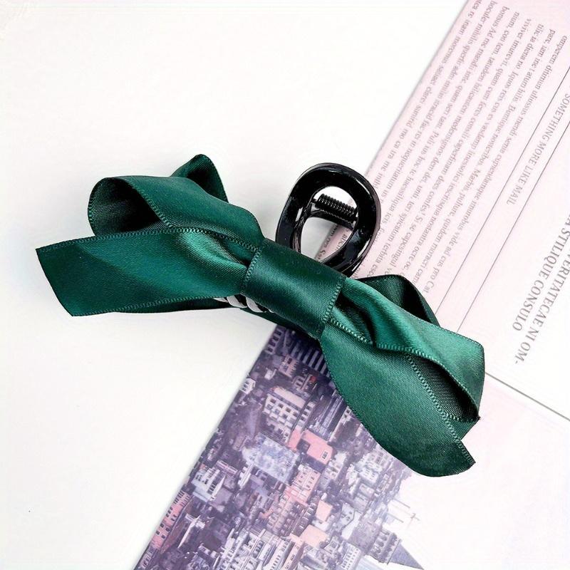 1pc Bow Hair Claw Clip Back of Head Half Tie Hair Clip Temperament Satin Hair Accessories for Women Girls