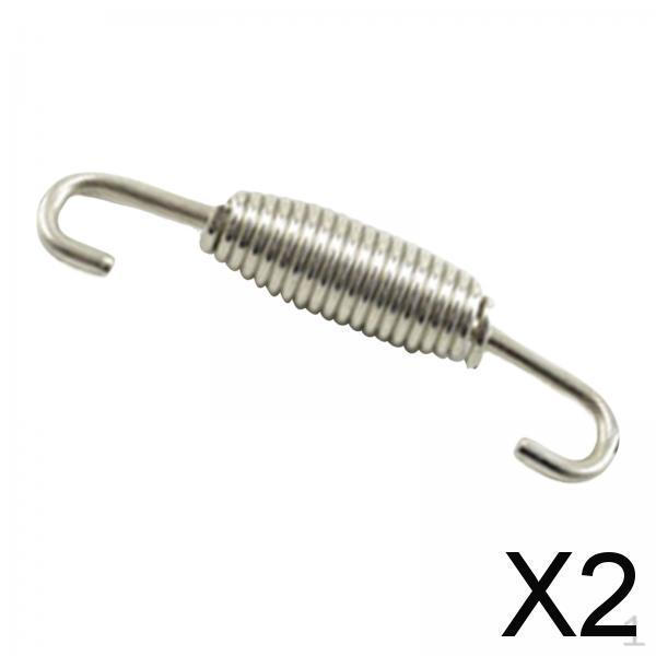 

2 Motorcycle Exhaust Pipe Spring Accessory 68mm Argent Oval