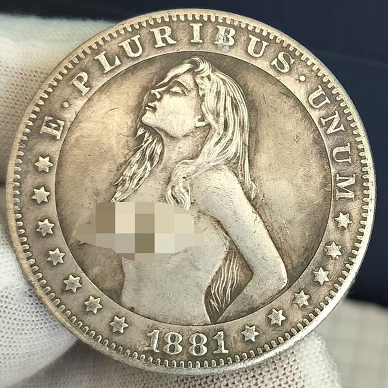 Antique Hobo Coin Sexy Beauty Silver Coin Copper Plated Silver To Make Old Collection Crafts Exquisite Gift